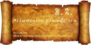 Milankovics Kleopátra névjegykártya
